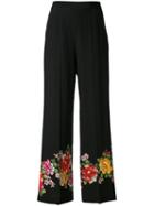Etro - Floral Print Trousers - Women - Silk - 42, Black, Silk