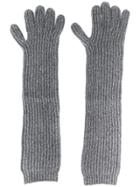N.peal Long Ribbed Gloves - Grey