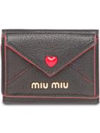 Miu Miu Madras Heart Wallet - Black