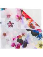 Elie Saab - Floral Print Scarf - Women - Silk/wool - One Size, Women's, White, Silk/wool