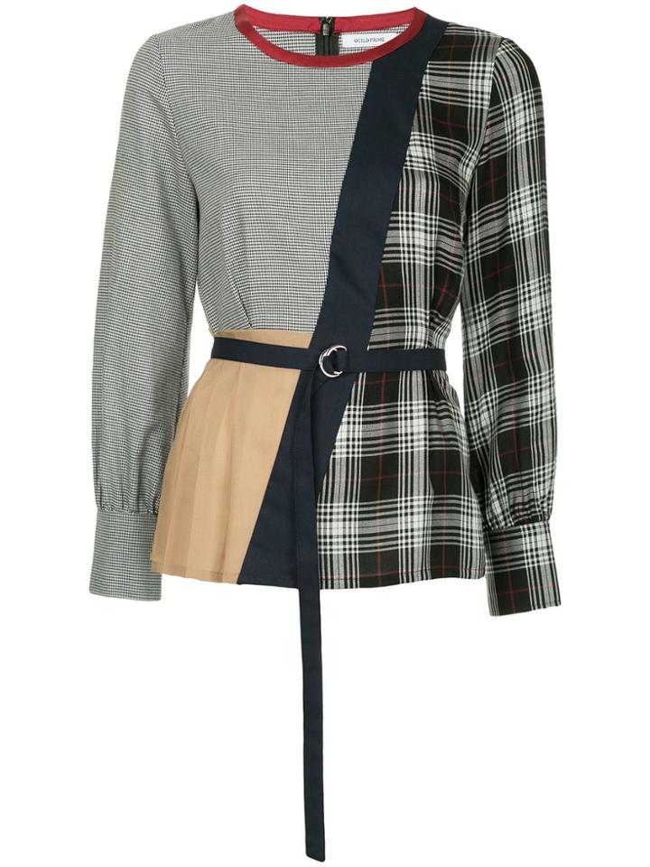 Guild Prime Printed Panel Blouse - Grey
