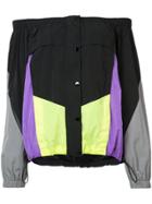 Alexander Wang Off-the-shoulder Panelled Track Top - Black