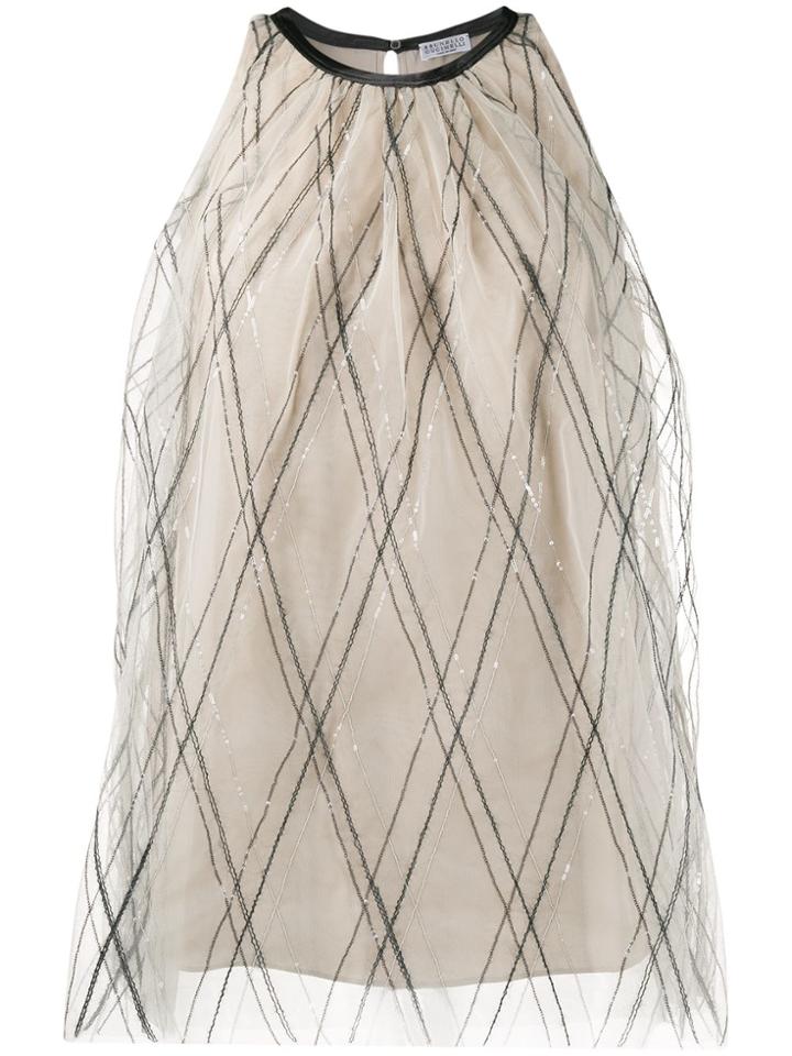 Brunello Cucinelli Sequin Detail Blouse - Neutrals