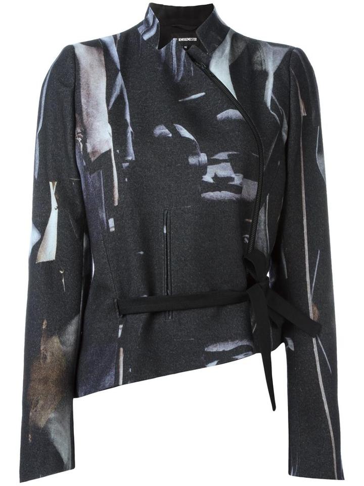 Ann Demeulemeester Curved Zip Jacket, Women's, Size: 40, Black, Cotton/rayon/virgin Wool/rayon