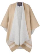 Woolrich - Stripe Panel Poncho - Women - Cotton/polyamide/wool - One Size, Nude/neutrals, Cotton/polyamide/wool
