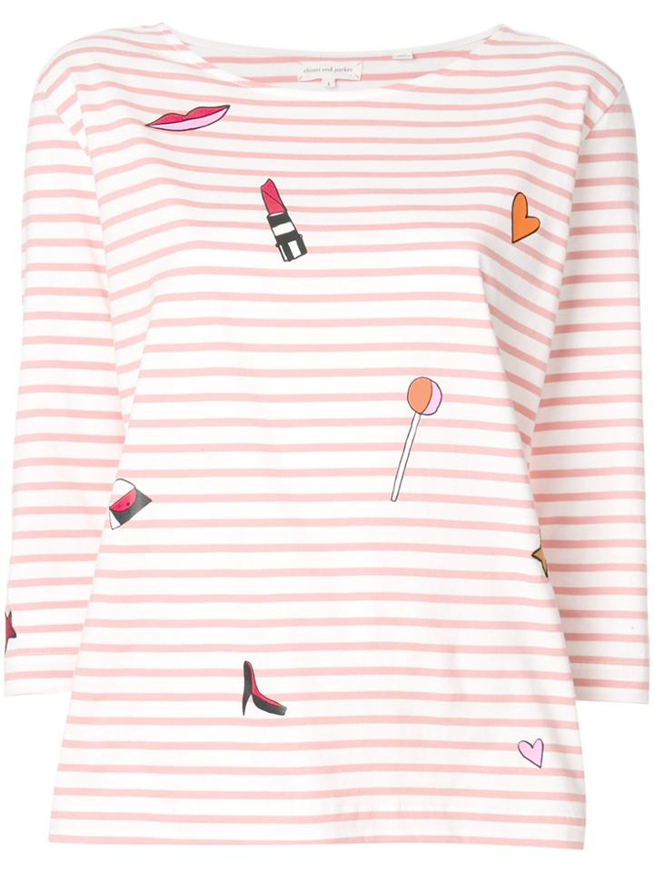 Chinti & Parker Lolita Breton Stripe Top - White