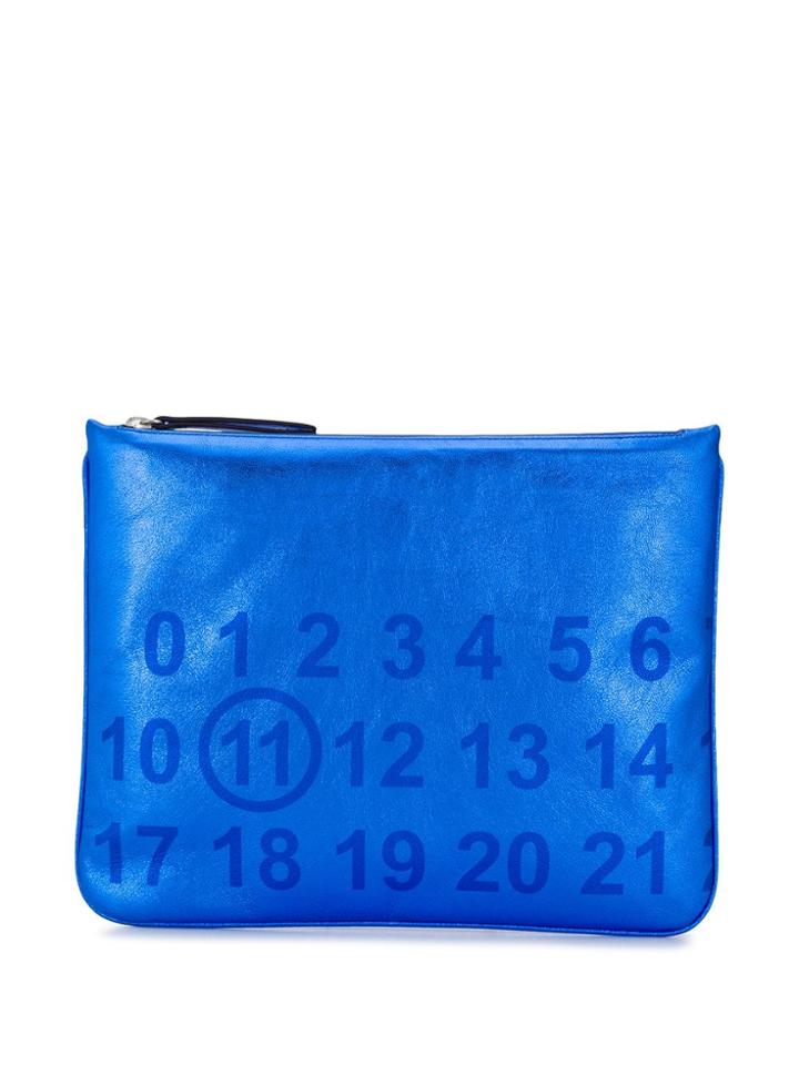 Maison Margiela Logo Clutch Bag - Blue