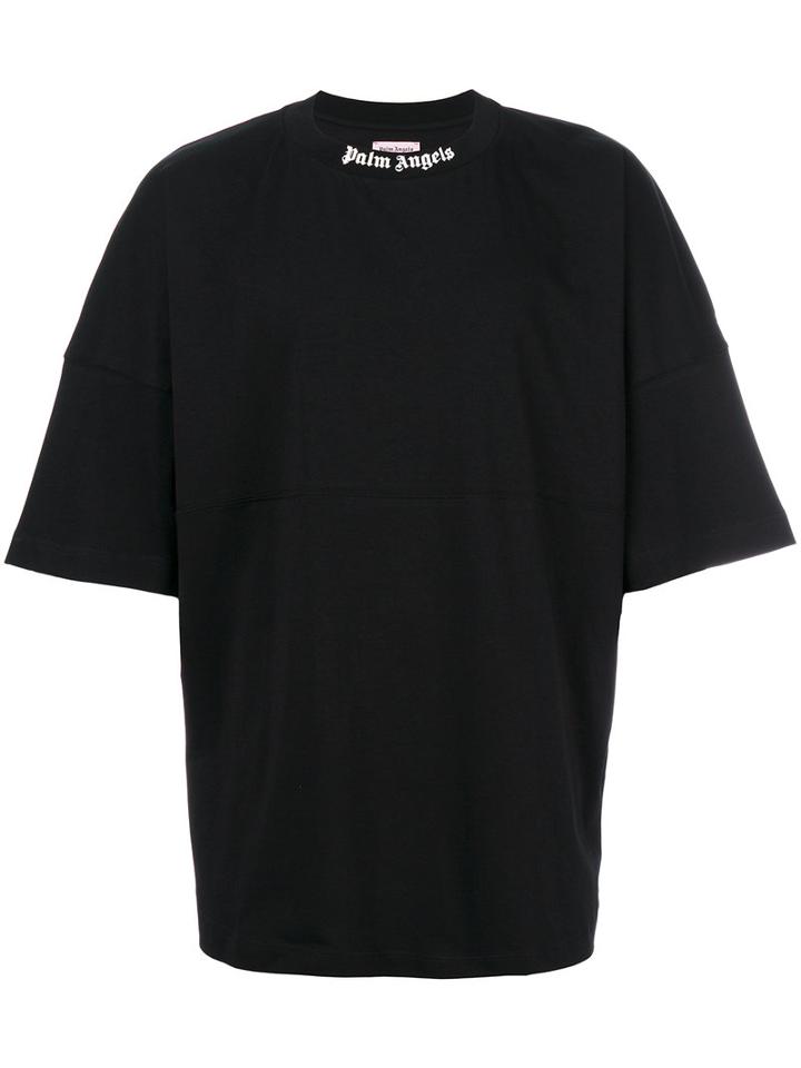 Palm Angels - Logo Print Boxy T-shirt - Men - Cotton - S, Black, Cotton