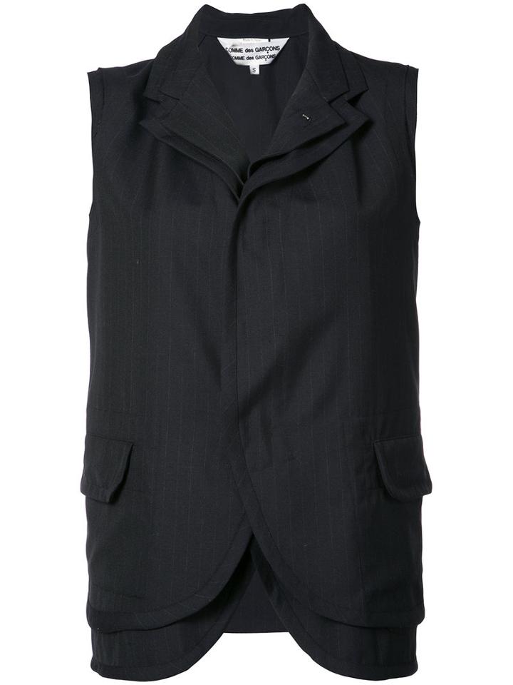 Comme Des Garçons Comme Des Garçons - Pinstriped Vest - Women - Wool - M, Black, Wool