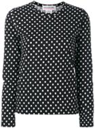 Comme Des Garçons Noir Kei Ninomiya - Dots Longsleeved T-shirt - Women - Cotton - Xs, Black, Cotton