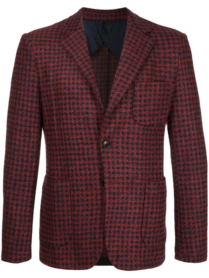 Estnation Checked Blazer - Red