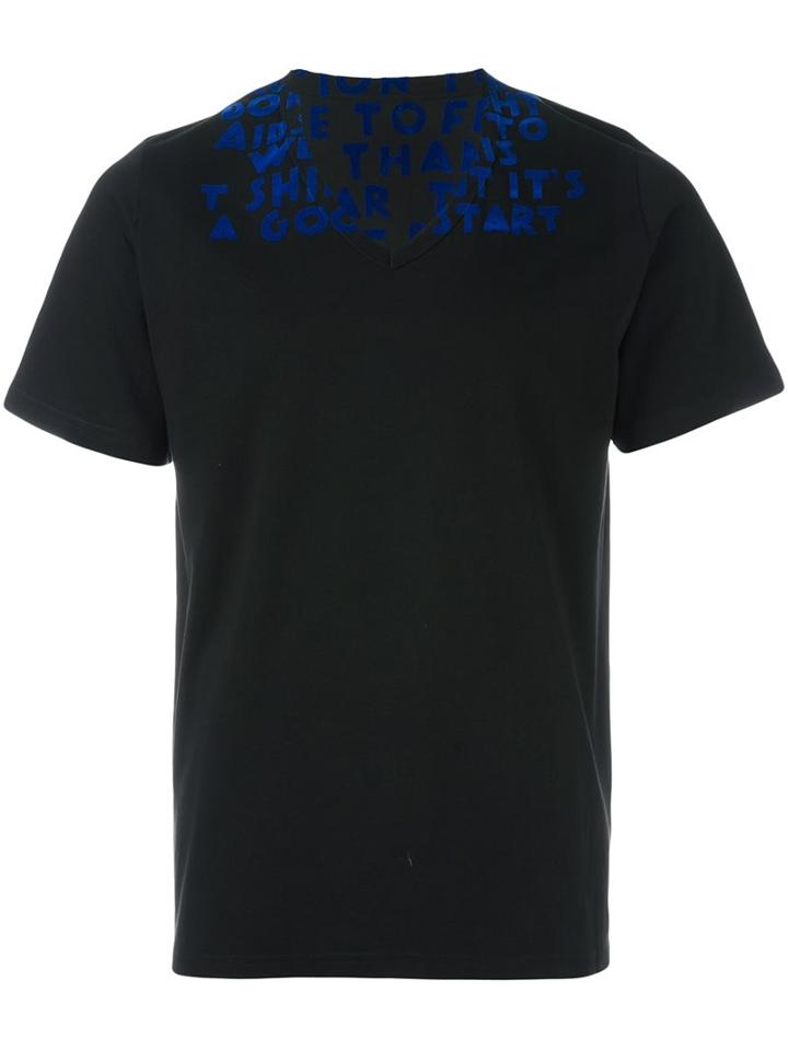 Maison Margiela Printed T-shirt, Men's, Size: Small, Black, Cotton