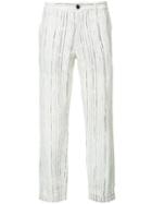 Ann Demeulemeester Grise Woven Linen Trousers, Men's, Size: Large, White, Linen/flax