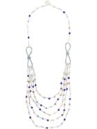 Armani Collezioni Long Beaded Layer Necklace - Blue