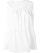Agnona Pleated Tank, Women's, Size: 44, White, Cotton