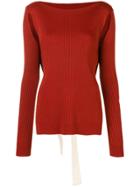Mm6 Maison Margiela Ribbed Cut Out Jumper - Red