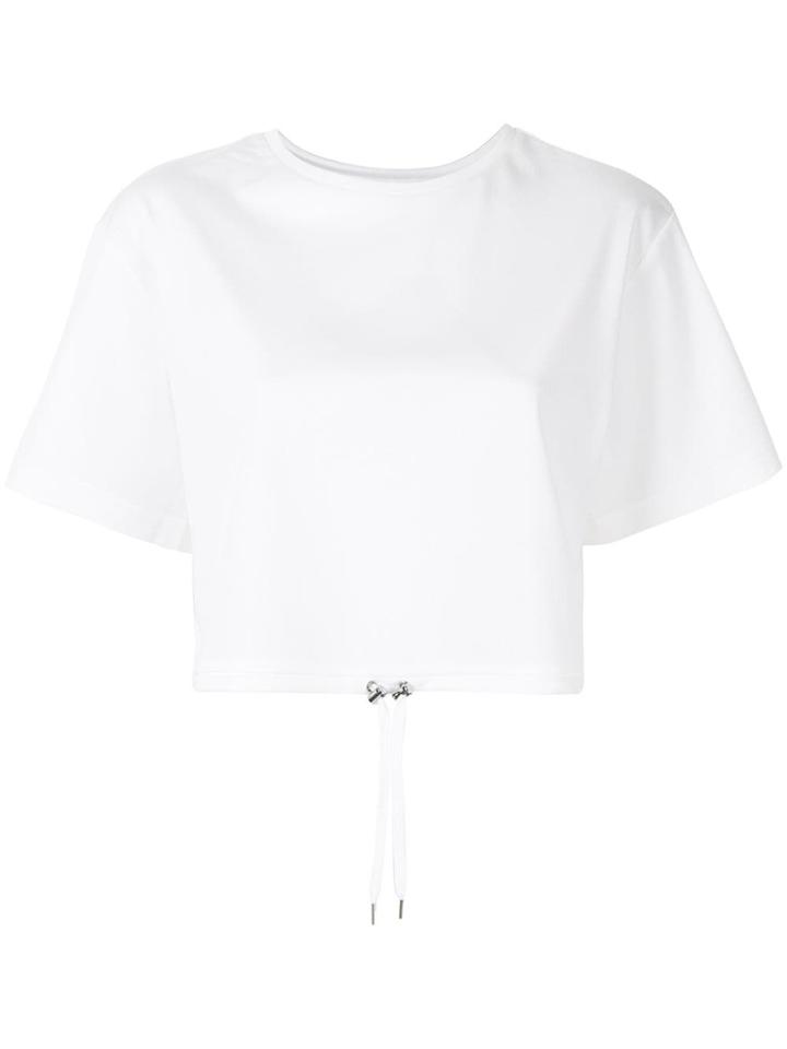 Le Ciel Bleu Ruched Hem Cropped Top - White
