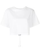 Le Ciel Bleu Ruched Hem Cropped Top - White
