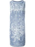 Chanel Vintage Geometric Print Knitted Dress, Women's, Size: 38, Blue