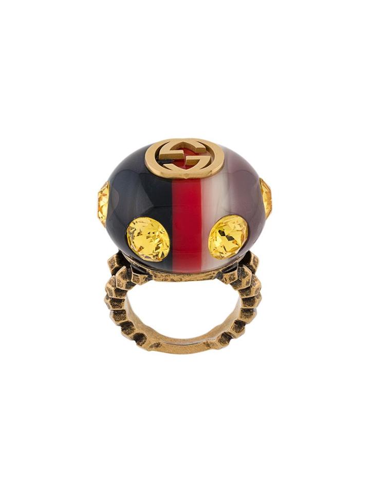 Gucci Gg Logo Ring - Blue
