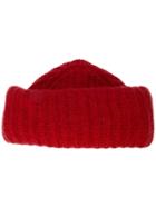 Marzi Ribbed Beanie Hat - Red
