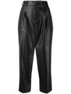 Pt01 Metallic Cropped Trouser - Black