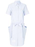 Thom Browne Tie Waist Shirt Dress - Blue