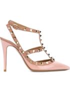 Valentino Rockstud Pumps, Women's, Size: 36, Pink/purple, Calf Leather/leather
