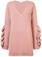 Red Valentino Ruffled Appliqué Jumper - Pink & Purple