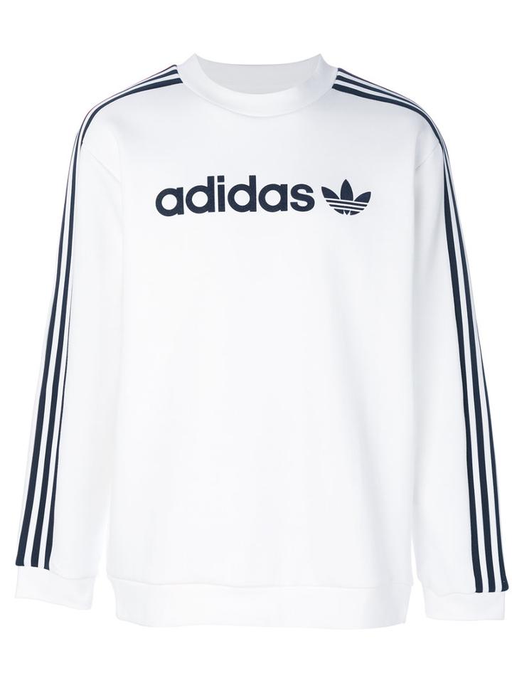 Adidas Originals - Linear Crew Sweatshirt - Men - Cotton/organic Cotton/polyester - M, White, Cotton/organic Cotton/polyester