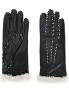 Agnelle Stitch Detail Gloves - Black