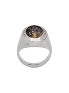Alexander Mcqueen Stone Embellished Signet Ring - Silver