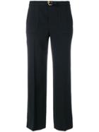 Red Valentino Pleated Cropped Slim Trousers - Black