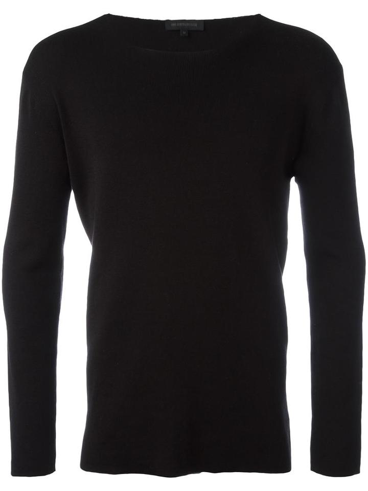 Ann Demeulemeester Grise Crew Neck Sweatshirt, Men's, Size: Medium, Black, Cotton/rayon