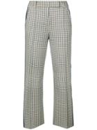 Tory Burch Check Pattern Cropped Trousers - Green