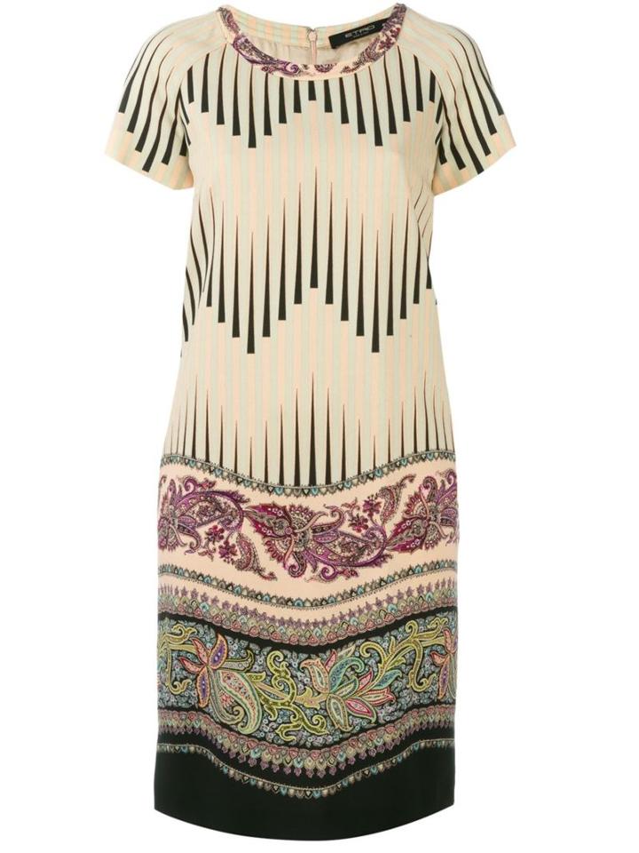 Etro Arabesque Print Shift Dress, Women's, Size: 48, Acetate/viscose/wool