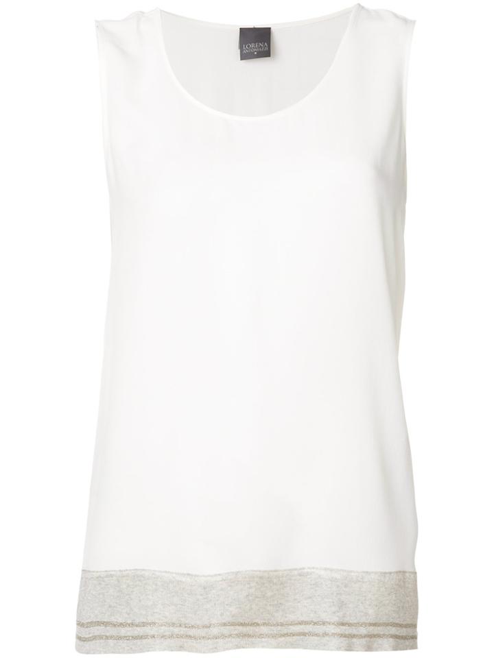 Lorena Antoniazzi Striped Hem Vest Top - White