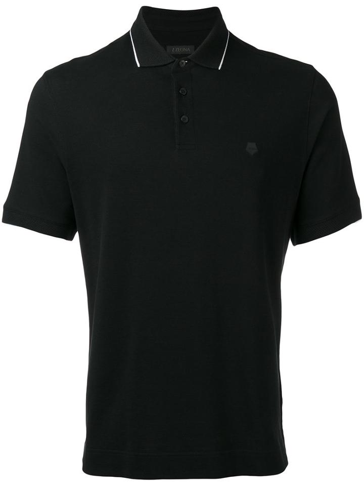 Z Zegna Classic Polo Shirt, Men's, Size: Medium, Black, Cotton
