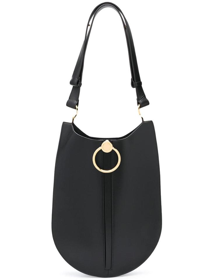 Marni Curved Flat Shoulder Bag - Black