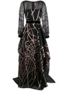 Talbot Runhof Sequin Embellished Evening Dress - Black
