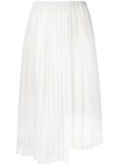 No21 Pleated Skirt, Women's, Size: 42, White, Cotton/silk