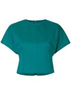 Le Ciel Bleu Short-sleeve Cropped Top - Green