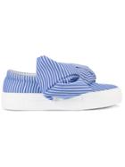 Joshua Sanders Bow Wide Stripe Sneakers - Blue