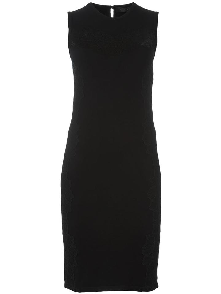 Versace Sleeveless Lace Dress, Women's, Size: 38, Black, Viscose/polyester/shell/spandex/elastane