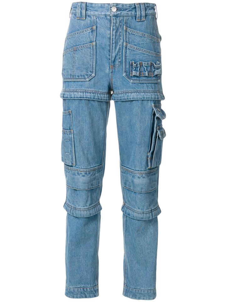 Balenciaga Zipped Denim Trousers - Blue
