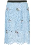 Markus Lupfer Embroidered Guipure Lace Skirt - Blue