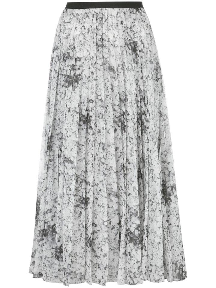 Adam Lippes Floral Pleated Skirt - White