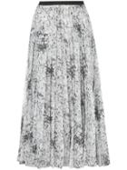 Adam Lippes Floral Pleated Skirt - White