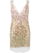 Amen Sequins Embellished Dress, Women's, Size: 40, Nude/neutrals, Pvc/polyamide/viscose
