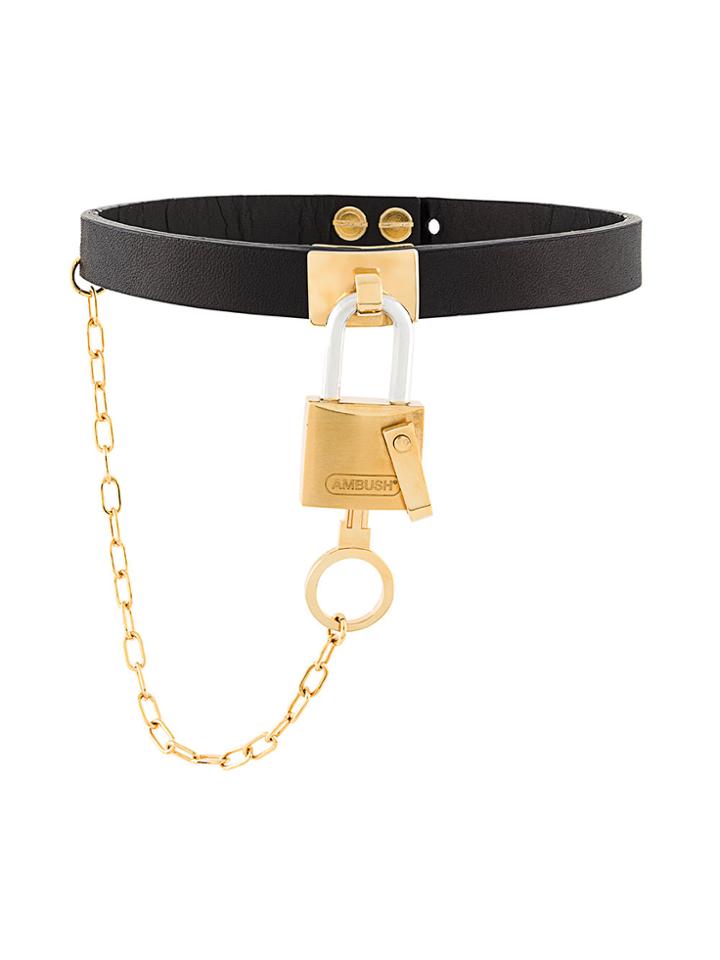 Ambush Padlock Detail Choker - Black